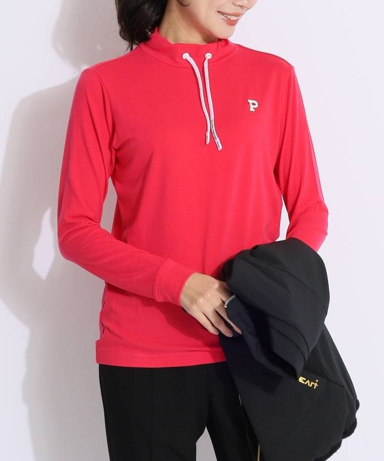 PG 【吸湿発熱】マイクロフリースモックネック長袖カットソー