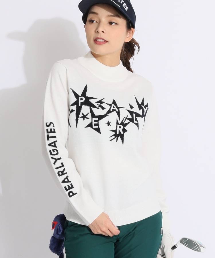 PG 【静電防止】ニットベスト付きジャガードロゴニット