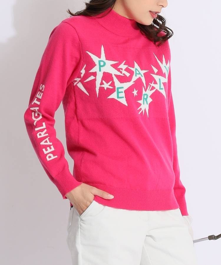 PG 【静電防止】ニットベスト付きジャガードロゴニット