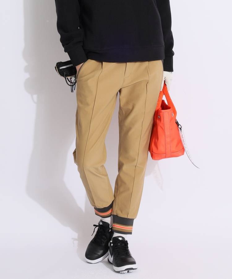 DM 【保温】裾ライン裏起毛ジョガーパンツ