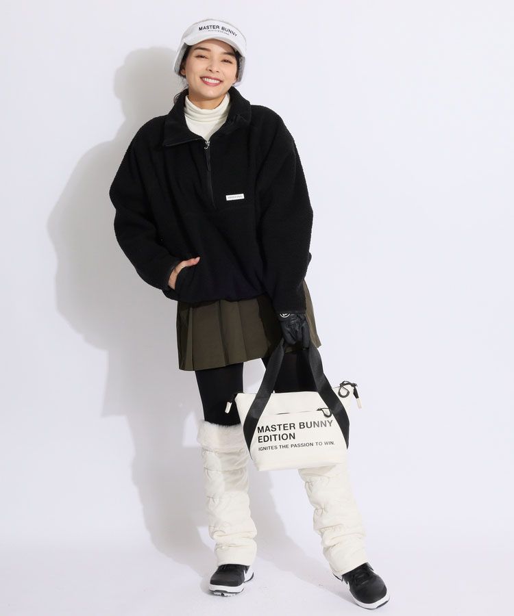 マスターバニー MB 裏ファーロゴ刺繍ニットサンバイザー レディース