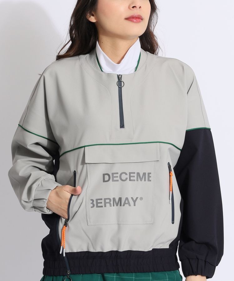 ディッセンバーメイ DM ハーフジップ配色アノラックプルオーバー