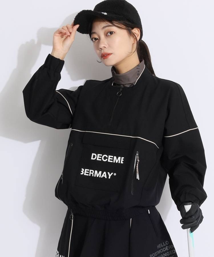 DM ハーフジップ配色アノラックプルオーバー