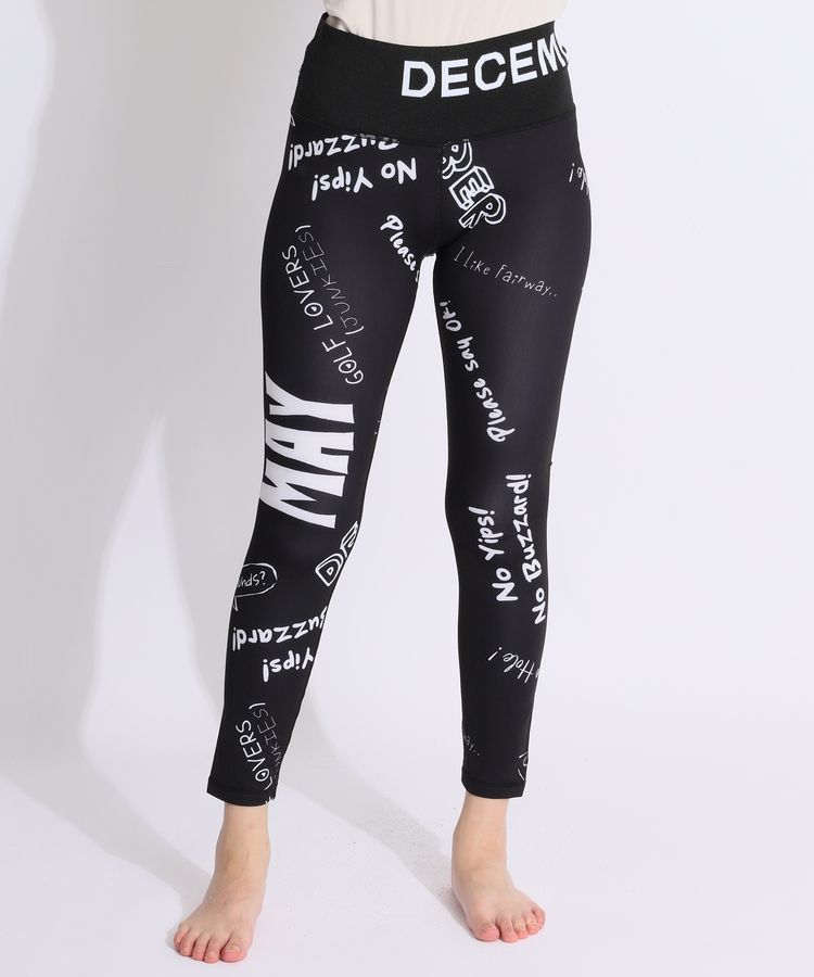 値下げ★Decembermayレギンス M 試着のみ美品ディセンバーメイ ディッセンバーメイ DM 総柄プリント裏起毛レギンス レディース
