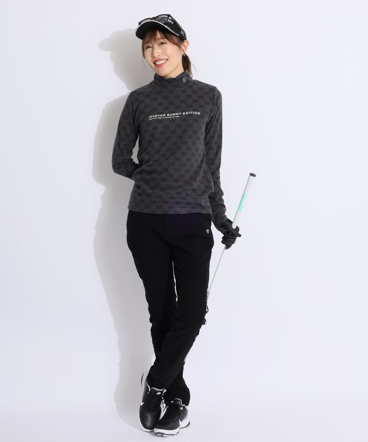 マスターバニー MB モノグラムロゴ起毛モックネック長袖カットソー