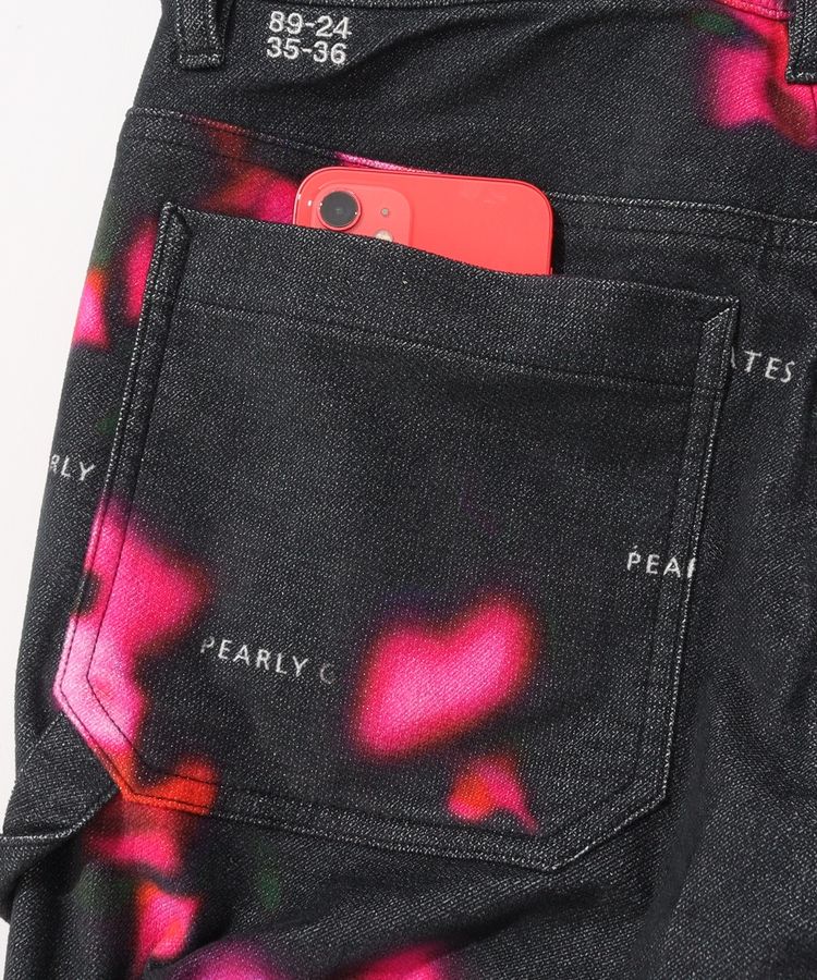 パーリーゲイツ PG 表起毛デジタルフラワースリムパンツ レディース