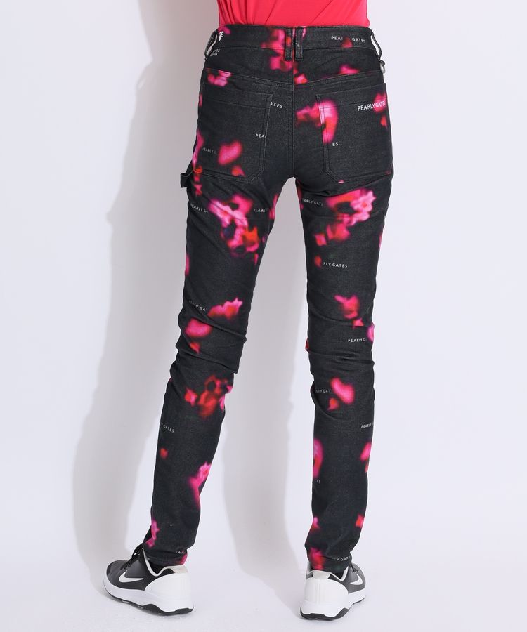 パーリーゲイツ PG 表起毛デジタルフラワースリムパンツ レディース