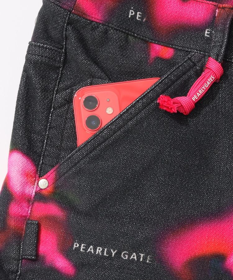 パーリーゲイツ PG 表起毛デジタルフラワースリムパンツ レディース