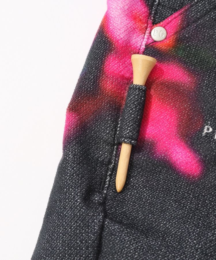 パーリーゲイツ PG 表起毛デジタルフラワースリムパンツ レディース