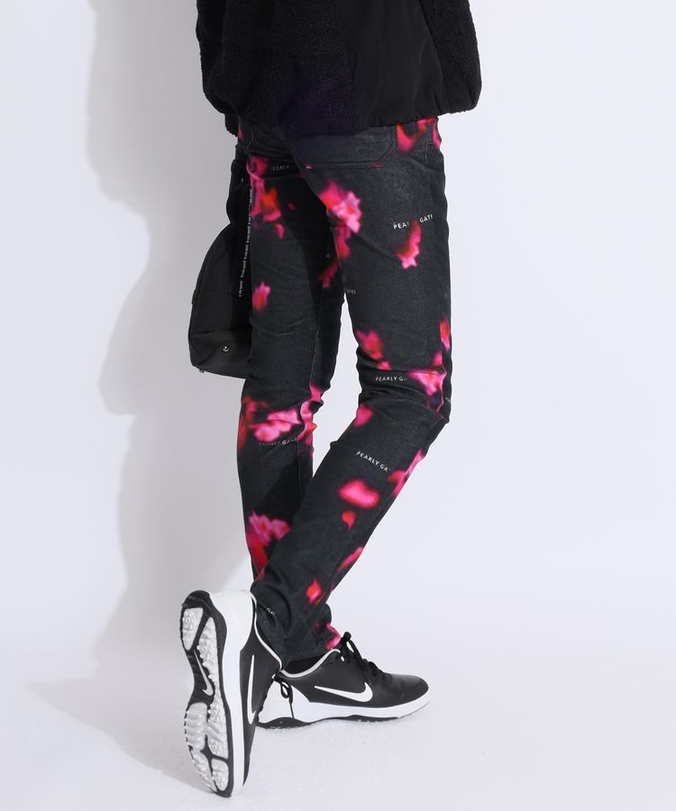 パーリーゲイツ PG 表起毛デジタルフラワースリムパンツ レディース