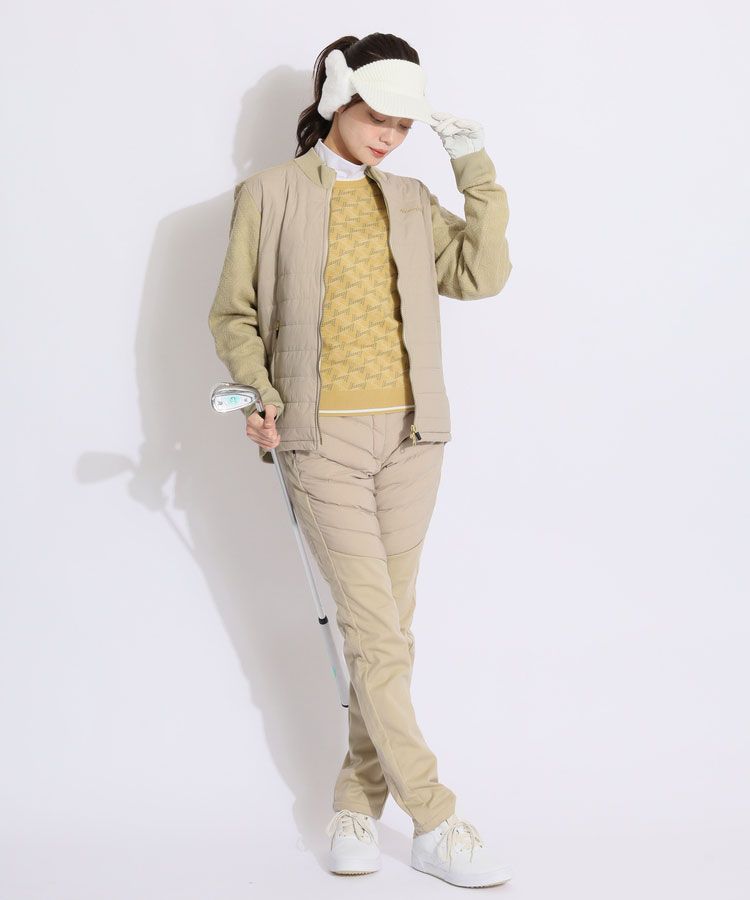 デサントゴルフ XL ストレッチダウン 超美品 デサントゴルフ DE 【防風ストレッチ】ハイブリッドダウンロングパンツ