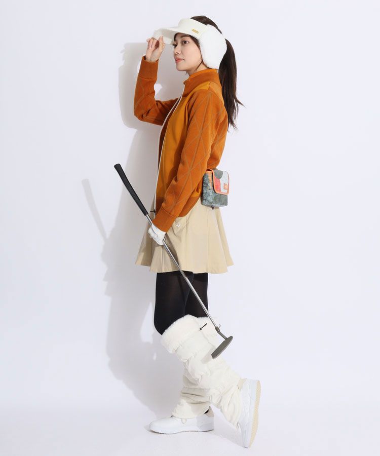 デサントゴルフ 中綿 ブルゾン スカート 上下セット デサントゴルフ DE 【防風】異素材切替フルジップブルゾン レディース