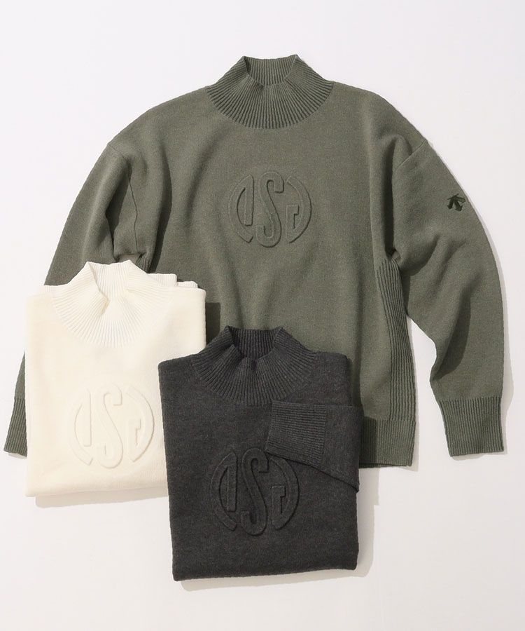 ◇【LANVIN 】バイアスボーダー ハイネックニット デサント ゴルフ ◇【LANVIN 】バイアスボーダー ハイネックニット デサント ゴルフ