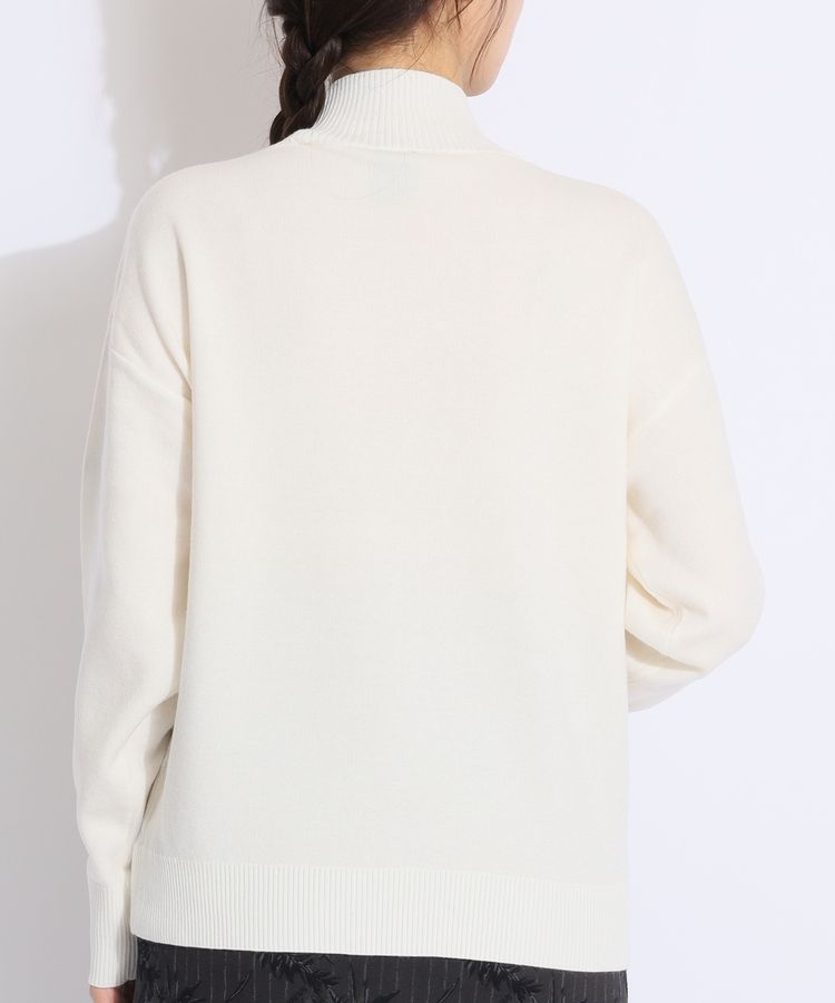 ◇【LANVIN 】バイアスボーダー ハイネックニット デサント ゴルフ デサントゴルフ DE 【DSGCOLLECTION】エンボスロゴサイドリブ