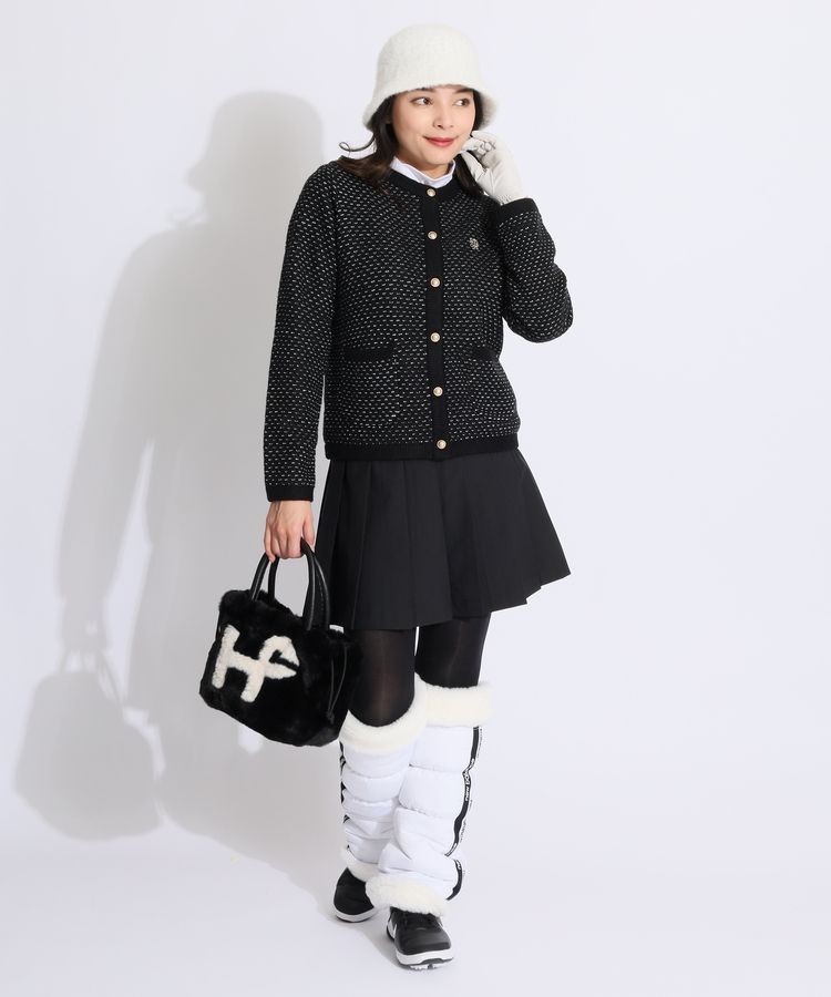 セントアンドリュース SA 裏地付きツイード風ニットカーディガン