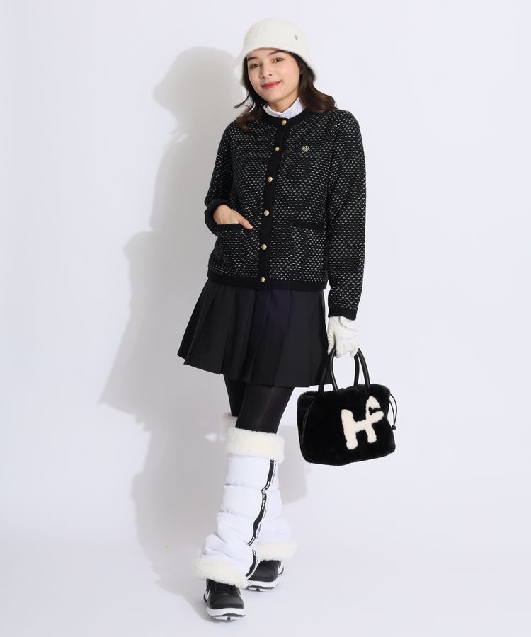 セントアンドリュース SA 裏地付きツイード風ニットカーディガン