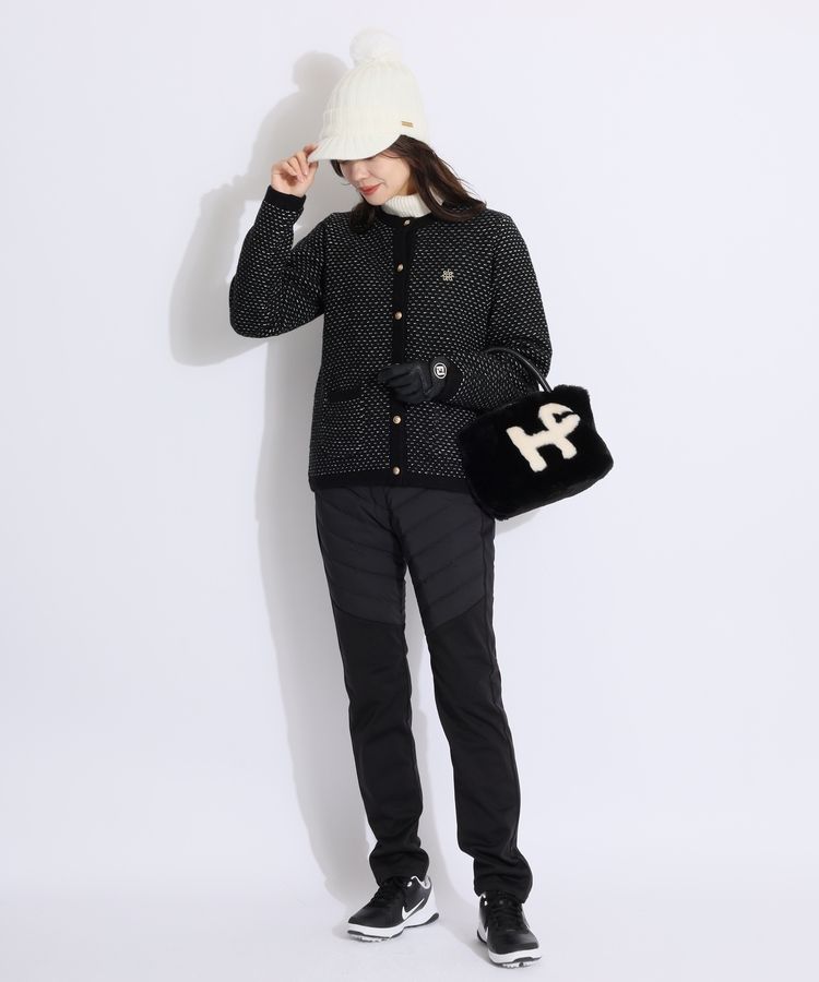 セントアンドリュース SA 裏地付きツイード風ニットカーディガン