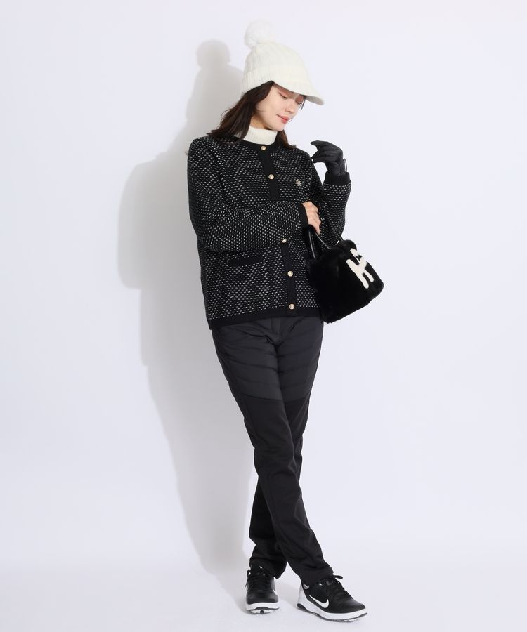 セントアンドリュース SA 裏地付きツイード風ニットカーディガン