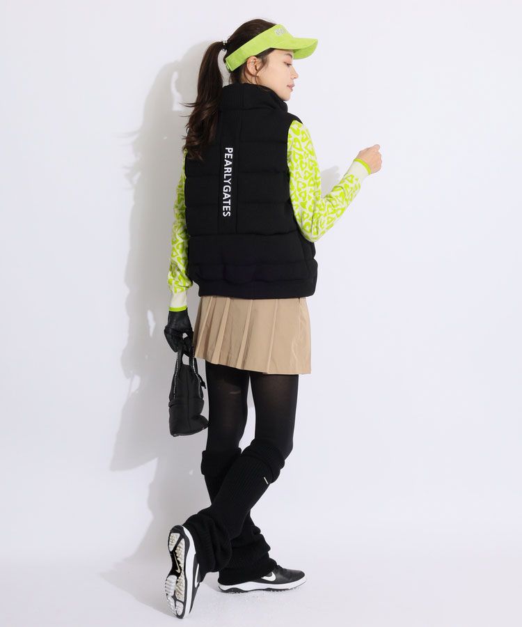 パーリーゲイツ PG スタンドネックジャガードダウンベスト レディース