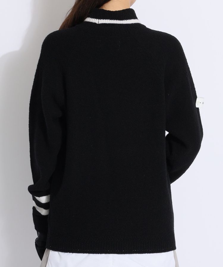 ブリーフィング ゴルフ　タートルネック　セーター 黒 ブリーフィングゴルフ BR ロゴデザインシャギータートルネックニット