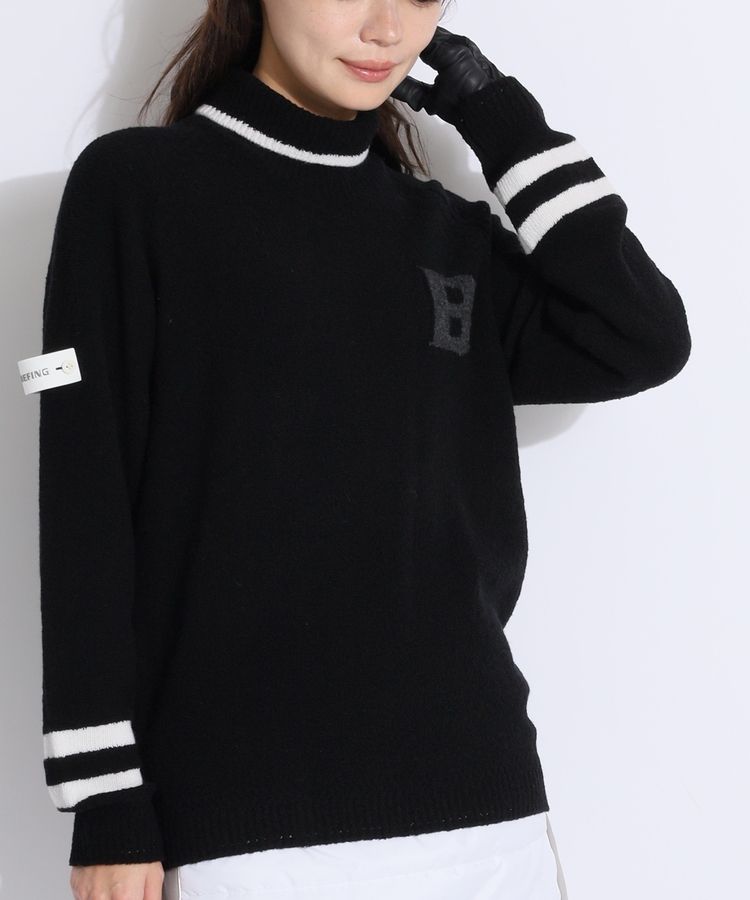 ブリーフィングゴルフ BR ロゴワッペンブークレタートルネックセーター