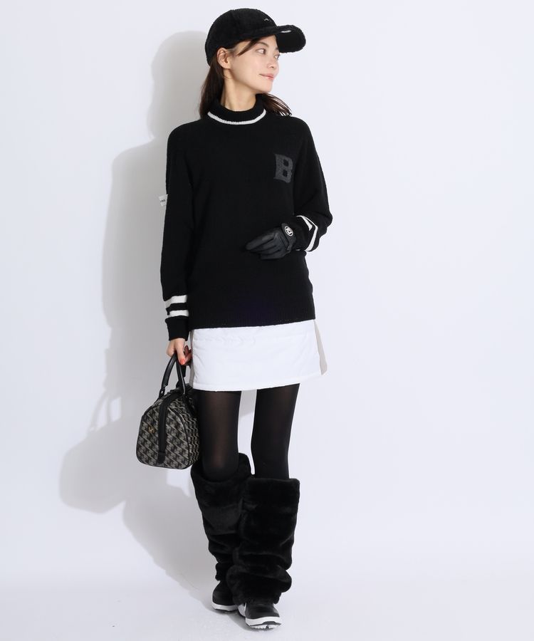 新品【BRIEFING】ブークレタートルネックニット ブラック ブリーフィングゴルフ BR ロゴワッペンブークレタートルネックセーター