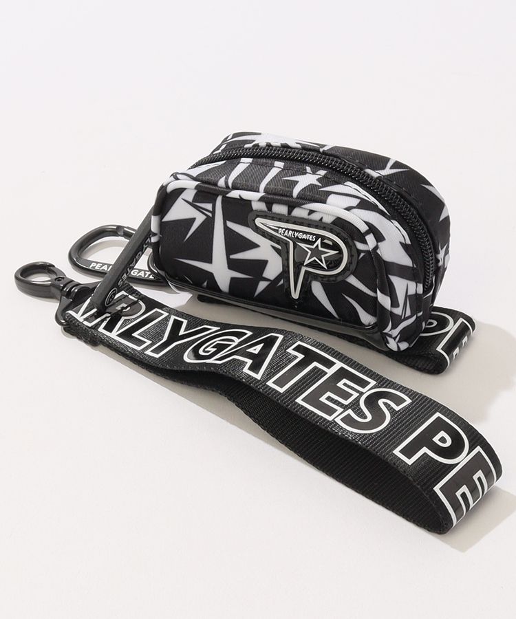 パーリーゲイツ PG チャーム付きギザ星柄ボールポーチ レディース