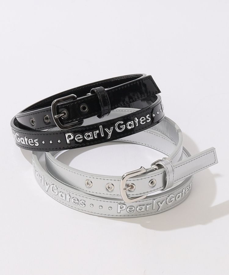 PEARLY GATES - パーリーゲイツ　ベルト パーリーゲイツ PG メタリックロゴ合皮エナメル細ベルト