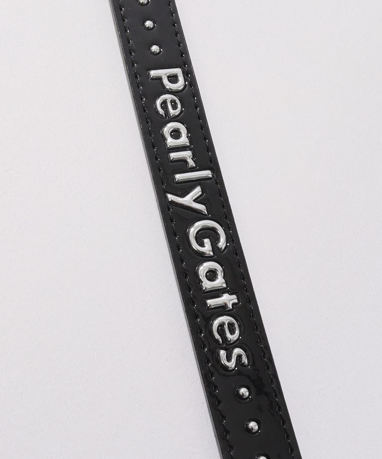パーリーゲイツ PG メタリックロゴ合皮エナメル細ベルト