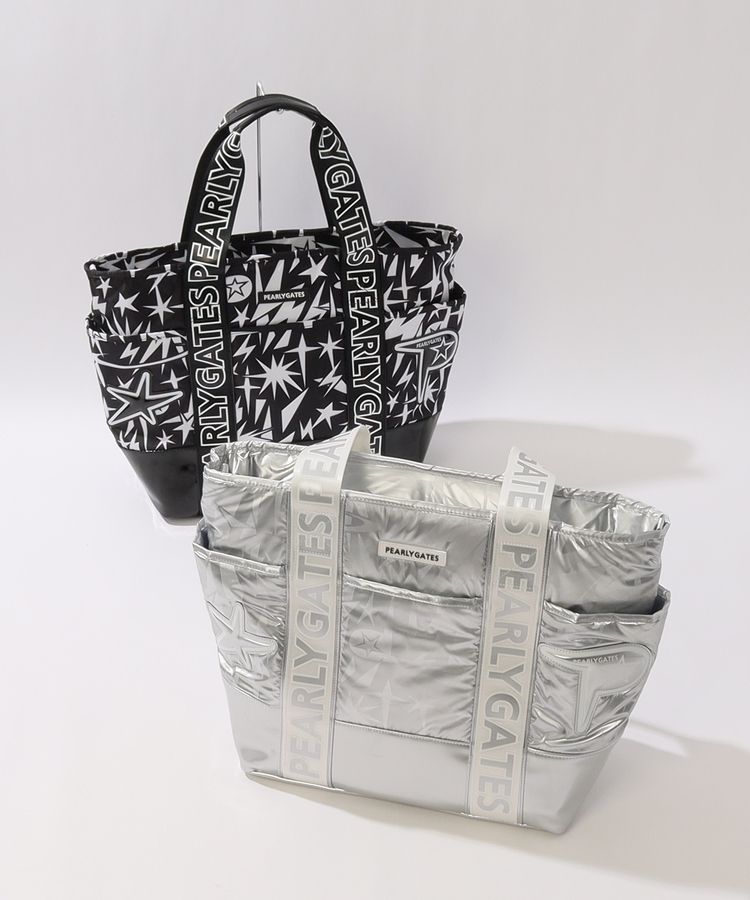 パーリーゲイツ PG ギザ星柄2WAYエナメル切替トートバッグ レディース