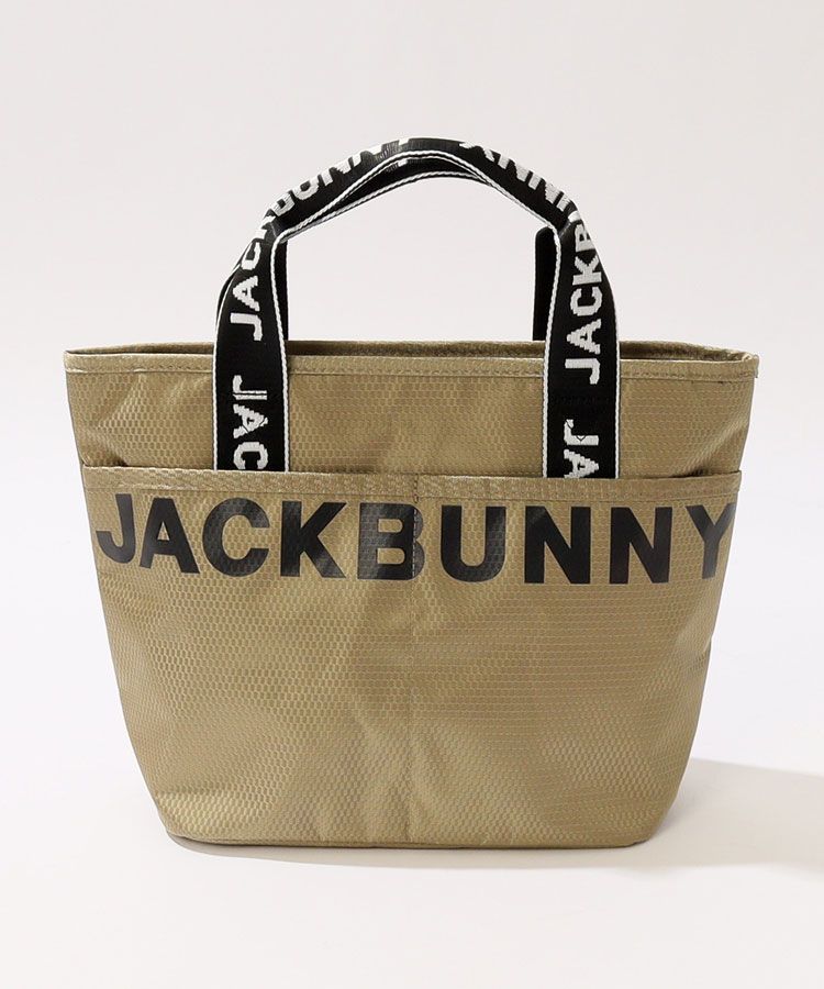 【新品】JACK BUNNY ベージュ カートバッグ　ゴルフ ジャックバニー JB フロントロゴプリントカートバッグ