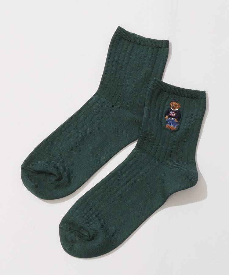RX 【ラルフローレン】ポロベア刺繍ショートソックス