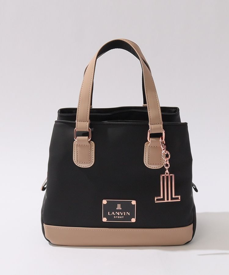 【ランバンスポール】人気刻印ロゴ×段切りかえフリルデザイン ゴルフカートバッグ黒 LANVIN SPORT フリルカートバック -デサントストア-DESCENTE STORE-