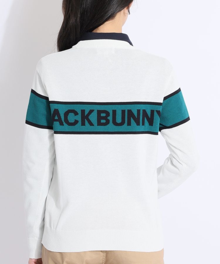 配色ラインクルーネックニット