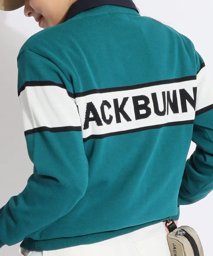 ジャックバニー JB 配色ラインクルーネックニット レディースゴルフ