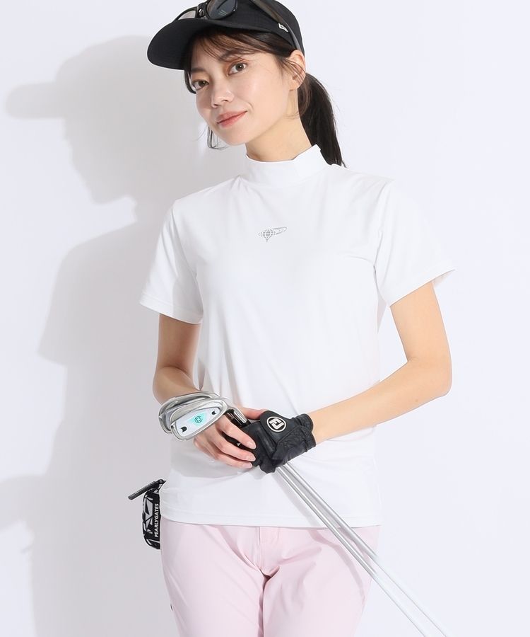 ビームスゴルフ BE 【吸水速乾UV】バックロゴラインモックネック半袖