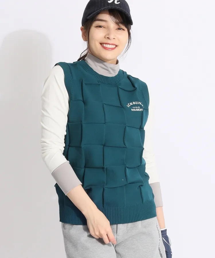 ブリーフィングゴルフ BR バックロゴクルーネックニットベスト