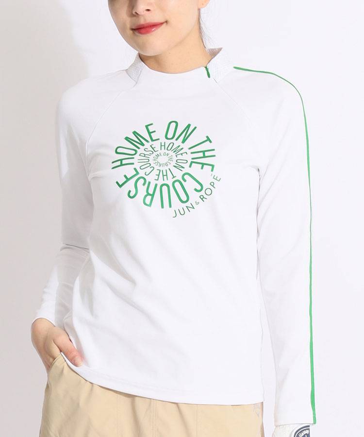 JR 【防透冷感】サークルロゴメッシュネック長袖カットソー