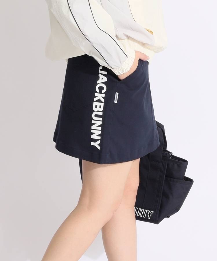 JB 一体型ぺチパンツ付バックロゴプリント台形スカート