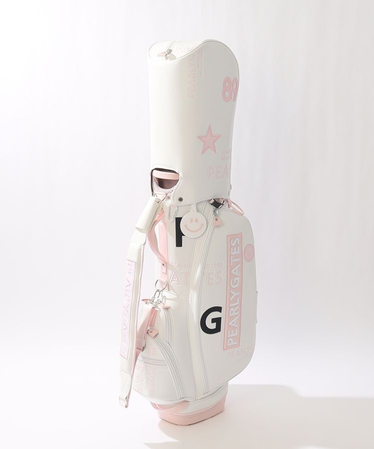 PEARLY GATES パーリーゲイツ　キャディバック　ホワイト/ベビーピンク 新品未使用】パーリーゲイツ ゴルフ 取り外し型 キャディバッグ