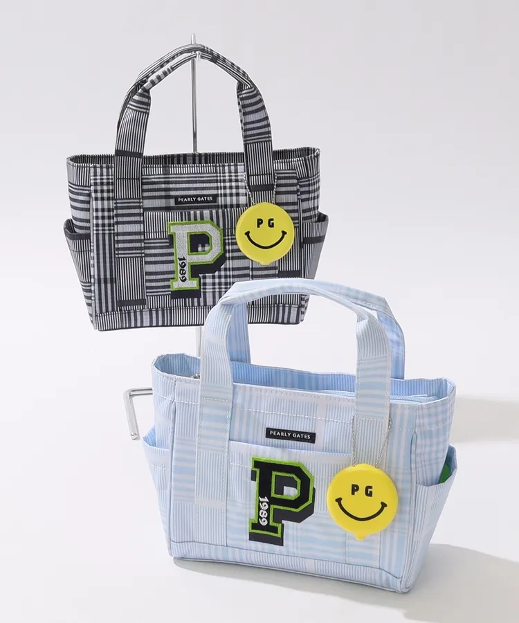 パーリーゲイツ PG チャーム付きチェック柄カートバッグ