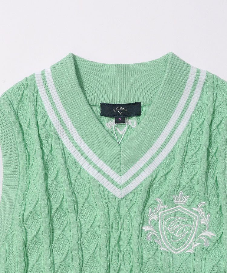 キャロウェイ CA ケーブル編みVネックニットベスト レディースゴルフ