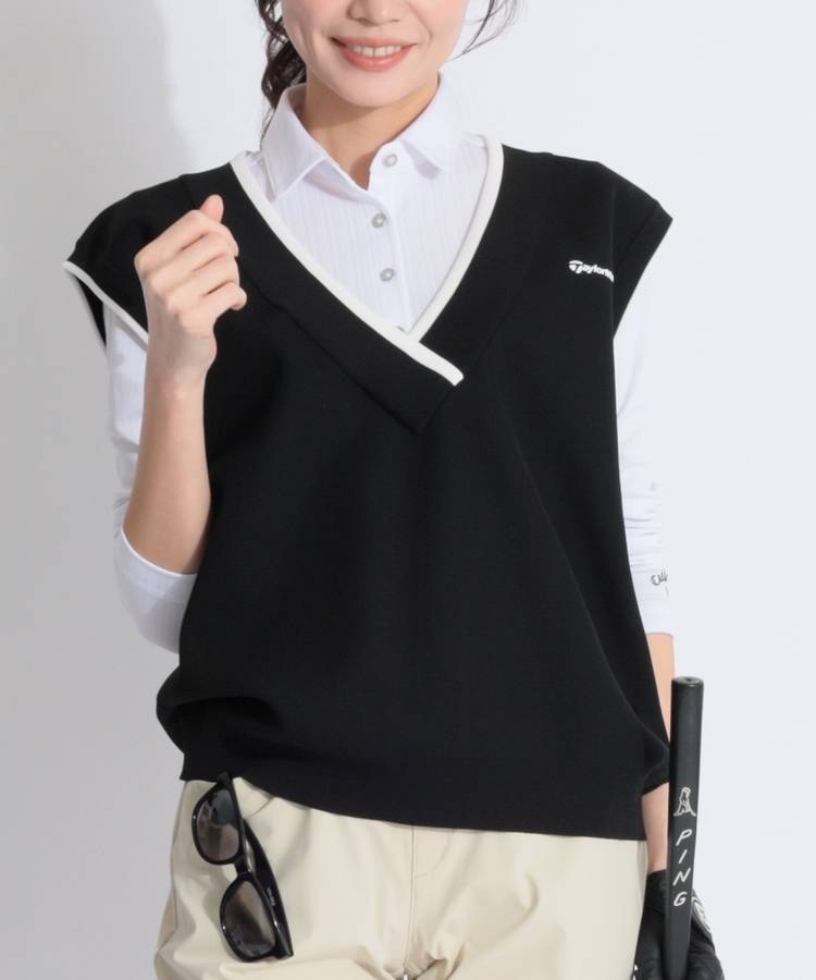 テーラーメイドゴルフ TG 【ストレッチ】Vネックワイドリブベスト