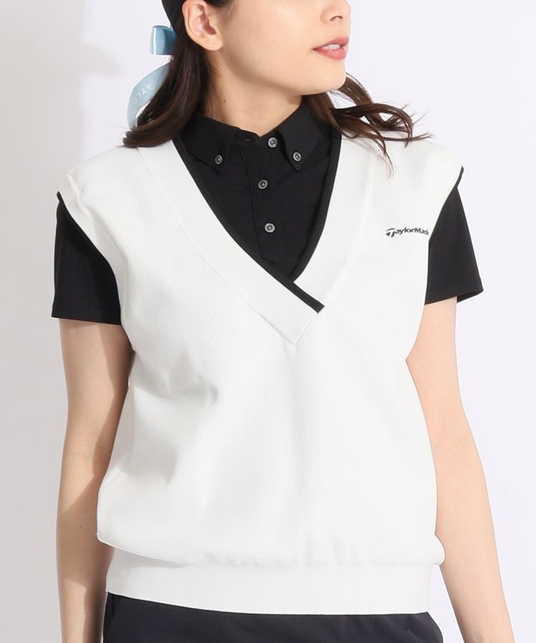 テーラーメイドゴルフ TG 【ストレッチ】Vネックワイドリブ