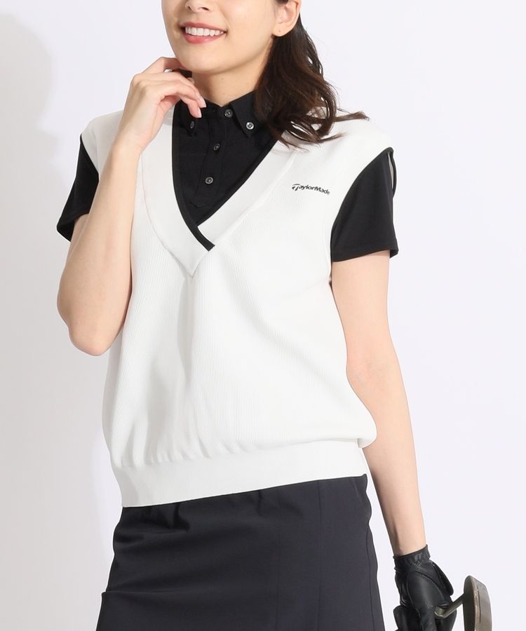 テーラーメイドゴルフ TG 【ストレッチ】Vネックワイドリブ