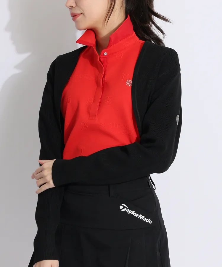 D850 美品 M ランバンスポール オレンジロゴ レディース ワンピ ホワイト ランバン スポール LV UPF50+バックロゴボレロ型ニット