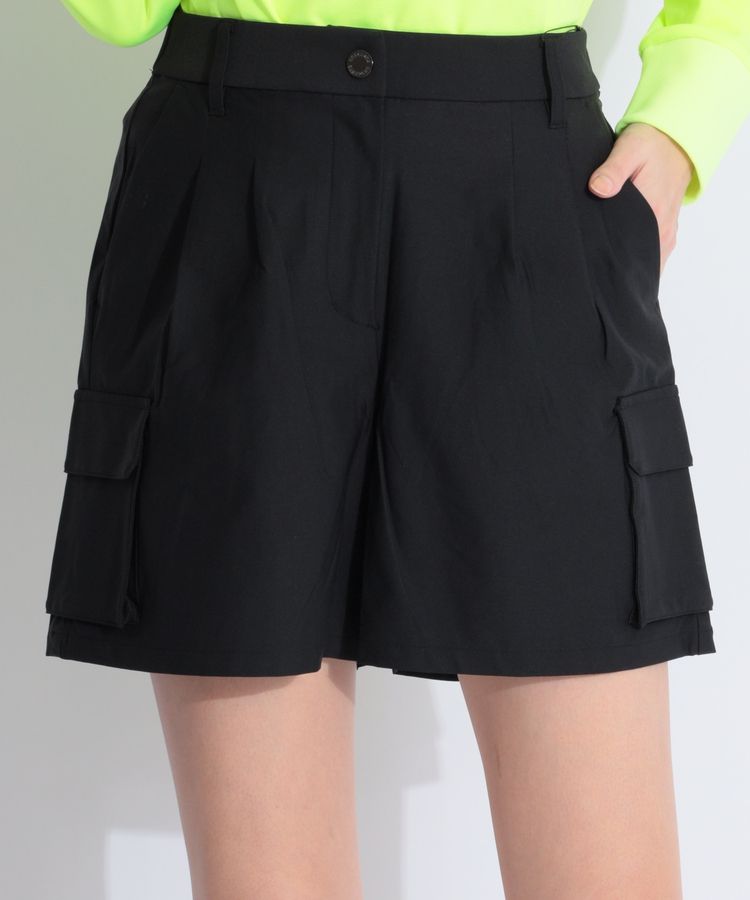 DESCENTE ゴルフ ショートパンツ レディース S 黒 デサントゴルフ DE 【撥水ストレッチ】CORDURAカーゴショート