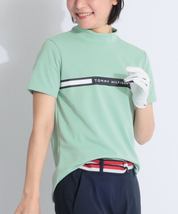 新品☆トミーヒルフィガーゴルフ☆半袖UV吸水速乾モックシャツ抗菌防臭 サイズLL トミーヒルフィガーゴルフ TH 【UV吸水速乾】カーブスリット半袖