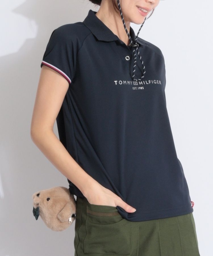 トミーヒルフィガーゴルフウェアポロシャツレディース トミーヒルフィガーゴルフ TH 【UV吸水速乾】フロントシルバー
