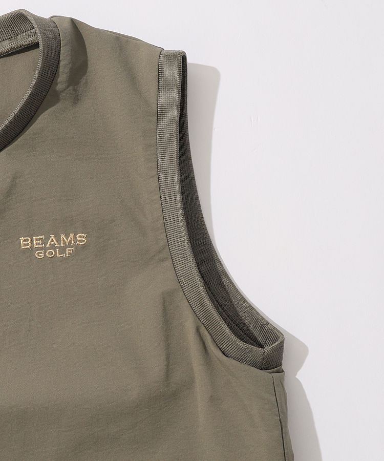 ビームスゴルフ BE 【撥水ストレッチ】サイドジップクロスVネック